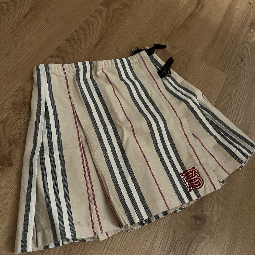 Burberry Striped Beige Skirt with Logo for kids